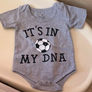 Grey 'It's In My DNA' Soccer Baby One-Piece
